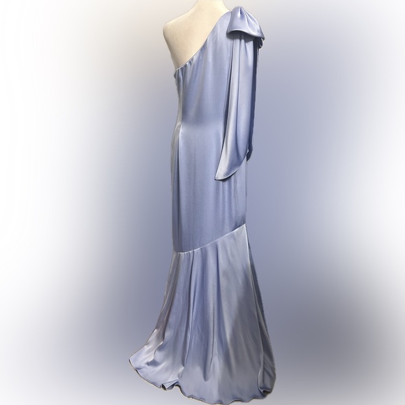 NWT Aidan Mattox SZ 6 lavender floor length mermaid one shoulder style gown - Picture 5 of 8
